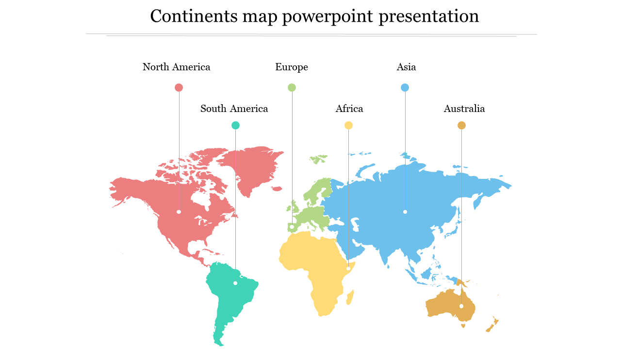 Continents map powerpoint presentation